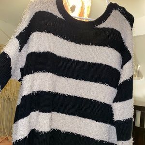 Shaggy striped sweater